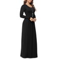 thumbnail image 2 of Women's Long Sleeve Loose Plain Maxi Dresses Casual Long Dresses with Pockets,US Size,Long Sleeve Dark green,L, 2 of 6