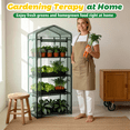 thumbnail image 6 of edx Mini Greenhouse for Outside & Indoor Use, Portable Green House, 30 in Multi-Tier Plant Growing Rack with PE Cover, Green, 6 of 7