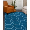 thumbnail image 7 of Unique Loom Trellis Frieze Collection Area Rug - Geometric (8' x 11' Rectangle Navy Blue/Ivory), 7 of 7