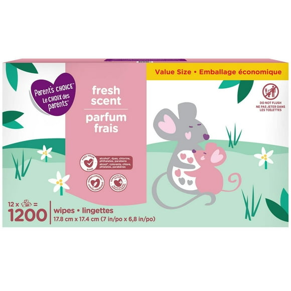 Lingettes Parfum frais Le choix des parents 1200 lingettes