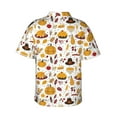 thumbnail image 3 of Picia Thanksgiving Gentle Cotton Regular Fit Short Sleeve Casual Hawaiian Shirt for Men-Small, 3 of 9