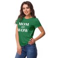 thumbnail image 2 of Inkmeso Crew Neck Mom Wow Graphic Tshirt Short Sleeve Women Cotton Tee Casual, 2 of 9