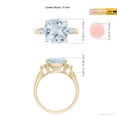 thumbnail image 4 of ANGARA Natural Cushion 3.5 ct Aquamarine Solitaire Ring with Diamond Accents in 14K Yellow Gold for Women (Size-10mm) | March Birthstone, Anniversary, Jewelry Gift for Women | Natural Aquamarine Ring, 4 of 8