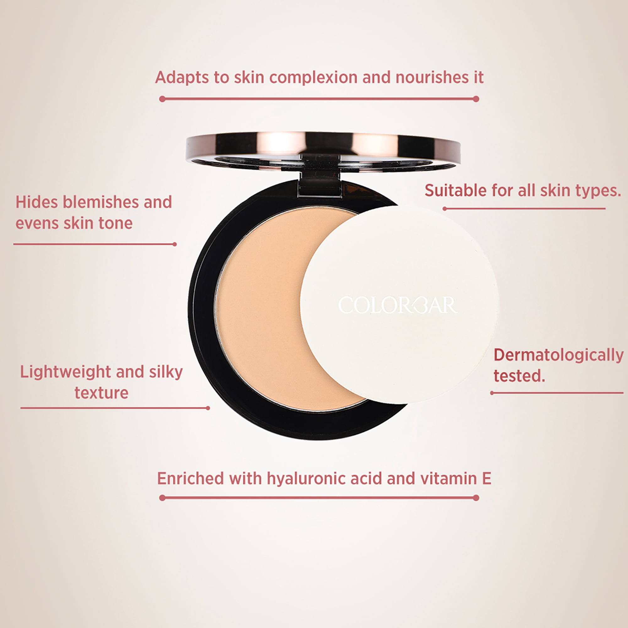 Colorbar Perfect Match Compact, Face Powder, 001 Classic Ivory, 0.3 oz