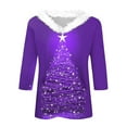 thumbnail image 4 of Tumotour Christmas Sweater for Women Crewneck Print Long Sleeve Blouse Pullover Sweatshirt Fall Tunic Tops Hoodless Sweatshirt, 4 of 5
