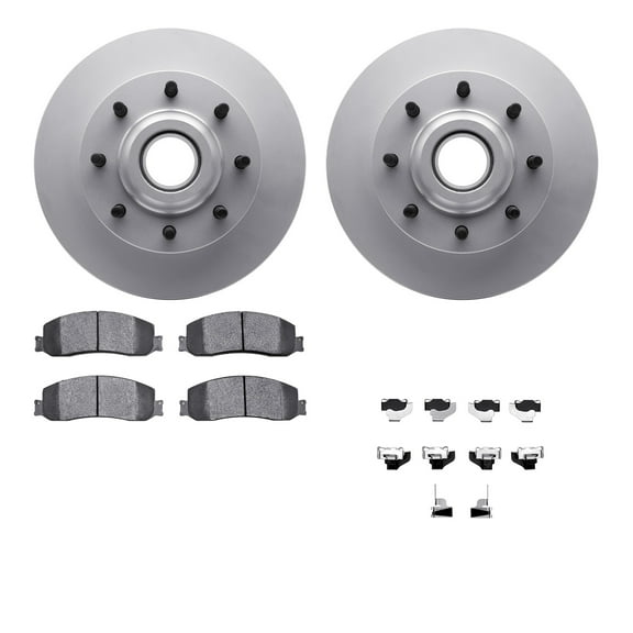 Dynamic Friction Company Front Geospec Brake Rotors with Heavy Duty Brake Pads includes Hardware 4212-99200