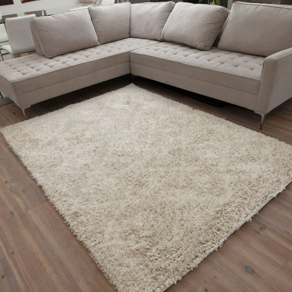 Tapis ECARPET Géométrique Shag pour Salon, Chambre à Coucher, Ultra Doux et Pelucheux