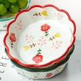 thumbnail image 3 of RENACLIPY Ceramic Salad and Dessert Bowls Set of 2, Assorted Colors with Cute Patterns, and Stylish for Home Use, 3 of 6