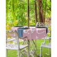 thumbnail image 3 of Fsddascl Pink Valentines Outdoor Tablecloth - 60 Inch Round Dining Table Cover, White Love Heart Waterproof Outdoor Table Cloth with Umbrella Hole & Zipper for Picnic/Patio/Party, 3 of 7