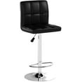 thumbnail image 3 of Wubio Bar Stools Modern Pu Leather Swivel Adjustable Hydraulic Bar Stool Square Counter Height Stool Set of 2 (Black), 3 of 16