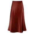 thumbnail image 5 of STAOEDU Women's Elegant Satin Skirt High Waist A Line Flowy Cocktail Party Flared Midi Skirts, 5 of 6