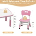 thumbnail image 3 of Kids Table and 4 Chairs Set, Height Adjustable Toddler Table and Chair Set with Graffiti Desktop, Children Multi-Activity Table for Ages 2-8, 3 of 6
