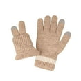 thumbnail image 3 of SERTG Unisex Knitted Warm and Lint Thick Hat Scarf Solid Color Touchscreen Gloves Three Piece Set Outdoor Sports Set(Khaki,Free Size), 3 of 4