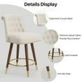 thumbnail image 6 of iooHug Set of 2 Swivel Counter Height Bar Stools, 24" Velvet Counter Height Chairs with Wood Legs and Footrest, Upholstered Kitchen Stools, 300LBS Capacity, Beige, 6 of 6