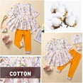 thumbnail image 4 of Fioukiay Conjunto De Ropa De Otoño Para Niñas Pequeñas Con Diseño Floral A Cuadros Y Túnica Alta+Polainas Trajes Boutique Ropa (Amarillo 3T), 4 of 5
