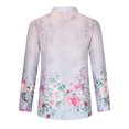 thumbnail image 5 of Honeeladyy Sales Women Rose Floral + Leopards Print Shirt Turn-Down Neck Long Sleeve Cardigan Tops Buttons Blouse Pattern Tees, 5 of 8