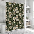 thumbnail image 6 of Daisies Flowers Bathroom Shower Curtains with Hooks, Idyllic Leaves Green Background Waterproof Fabric Washable Shower Curtain for Home Hotel Bathtub Decor 72x72 Inch, 6 of 9