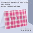 thumbnail image 4 of Dailycode Light Switch Plate Covers 3 Gang Wall Plate Plastics Outlet Covers for Kitchen Home Office Decor Pink White Plaid, 4 of 8