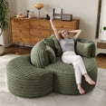 thumbnail image 3 of Wiilayok 50.5'' Oversized Chaise Lounge Chair Indoor,Thickened Backrest Sleeper Sofa Couch with Soft Pillows for Living Room, Green, 3 of 9