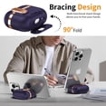 thumbnail image 2 of Dteck Case for Apple AirPods 4th Generation,Shockproof PU Leather with Lock Case Built-in Fold-out Phone Stand Cover with Carabiner Keychain for AirPods 4th Gen (2024), Purple, 2 of 7