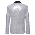 thumbnail image 6 of JAJAHO Sparkly Sequins Suit Set For Men Business Dress Wear Long Sleeve Glitter Button Up Slim Fit Suit Jacket Pants For Formal Wedding 2 Piece Trendy Outfit, 6 of 7