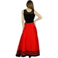 thumbnail image 5 of Bimba Women Long Maxi Skirt Faux Silk Boho Chic Skirts With Drawstring Waist, 5 of 6