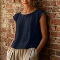 thumbnail image 5 of Aezemi Women Sleeveless Linen Cotton Tanks, Round Neck Lightweight Tank Shirt, Summer Fashion Comfy Tank Tops, 5 of 9