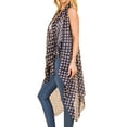 thumbnail image 2 of Open Front Draped Sheer Lightweight Cardigan Long Vest Little Bird Print, 2 of 3