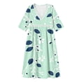 thumbnail image 5 of Women's Summer Printed Dress Baeitkot Women's Summer Casual Printed Dress with Sleeve V-neck Dress Green M, 5 of 6
