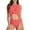 Coral, variant on Womens One Piece Swimsuit High Neck Monokinis Sexy Cut Out Backless Swimwear