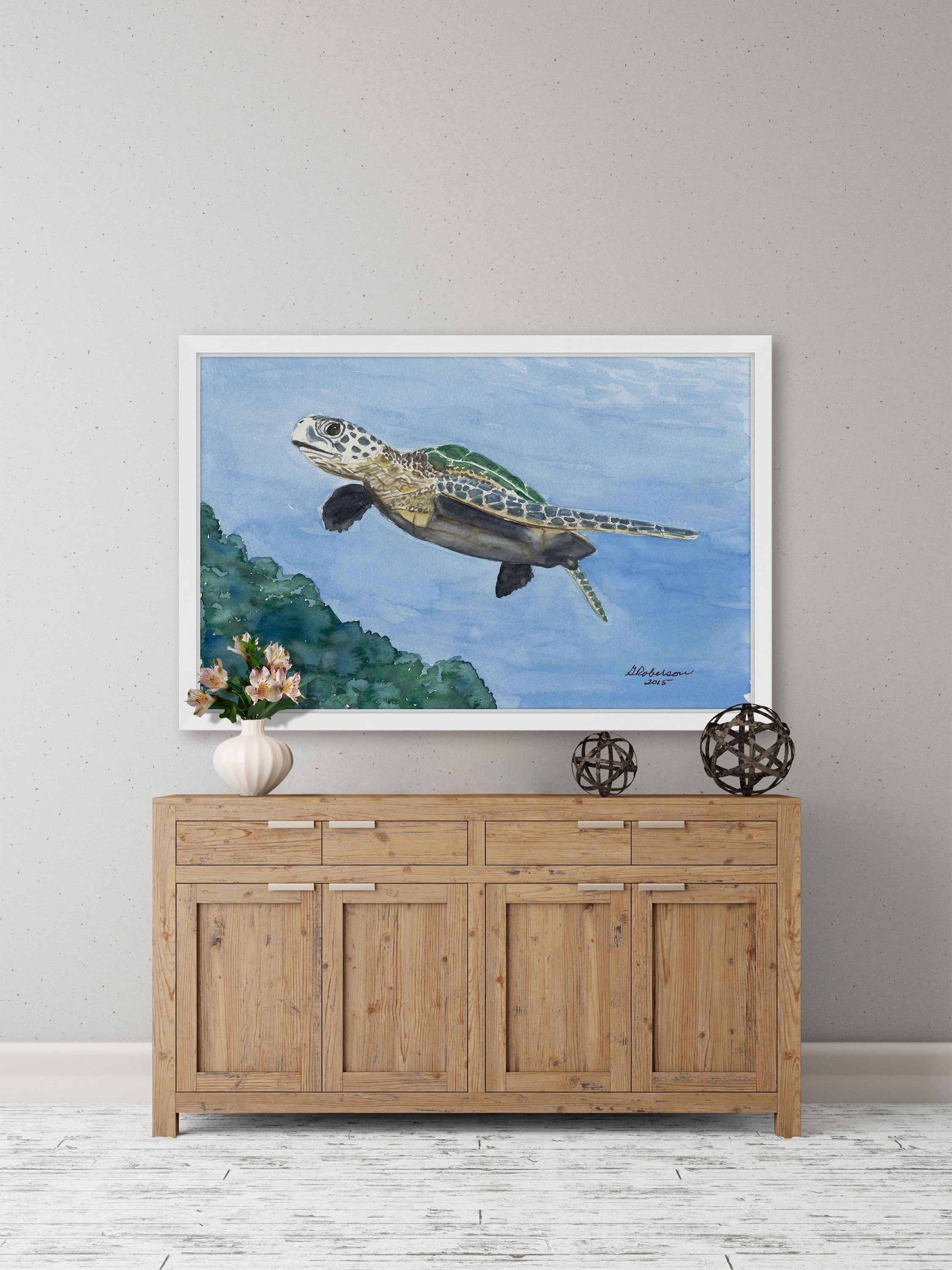 "Turtle of the Sea" Framed Painting Print