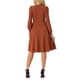 thumbnail image 3 of INSPIRE CHIC Vestidos de Manga Larga para Mujeres Cuello Redondo Elegante Cóctel Fiesta Trabajo Vestido a la Rodilla M Caramelo, 3 of 6
