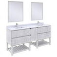 thumbnail image 2 of Fresca Stella 72" Double Bathroom Vanity w/ Open Base & Mirrors in Rustic White, 2 of 8