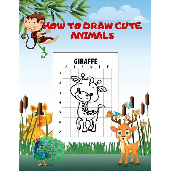 How to Draw Cute Animals: Drawing And Coloring Book For Kids 100 Pages, (Paperback)