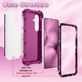 thumbnail image 5 of CASEFIV for Samsung Galaxy S26 Case,Glow in The Dark,Shockproof Protection Hard PC Soft Flexible TPU Bumper Drop Protective Protective Phone Cover Case,Purple Pink Flower, 5 of 7
