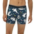 thumbnail image 2 of Cauagu Friendly Sharks Print Men's Boxer Briefs, Funny & Cute Underwear Elastic Waistband Briefs Ideal Gift for Men,1-Pack, 2 of 7