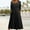 Black, variant on Aueoeo Women's 3/4 Sleeve Dresses Loose Pleated Plain Maxi Dresses Casual Crew Neck Tunic Long Dresses with Pockets