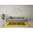 thumbnail image 3 of Ahgly Company Indoor Square Oriental Yellow Traditional Area Rugs, 7' Square, 3 of 4