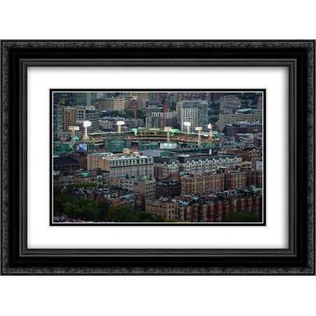 Fenway Park 2x Matted 24x20 Black Ornate Framed Art Print from the Stadium Series