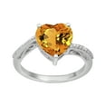 thumbnail image 1 of 10MM Citrine 925 Sterling Silver Perlé Tige Solitaire Femmes Anneau, 1 of 2