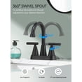 thumbnail image 2 of 4-inch Bathroom Faucet with Pop up Drain and Two Supply Hoses, Lead-Free Stainless Steel 2-Handle Centerset Faucet for Vanity, RV Matte Black, 2 of 8