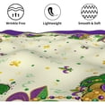 thumbnail image 5 of Mardi Gras Purple Tablecloth Spring Cream Round Tablecloth 60 Inch Carnival Fleur De Lis Mask Table Cloth for Farmhouse Kitchen Decor Polyester Fabric Holiday Table Cover for Party Outdoor, 5 of 7