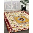 thumbnail image 3 of Ahgly Company Machine Washable Indoor Rectangle Abstract Khaki Gold Area Rugs, 6' x 9', 3 of 7