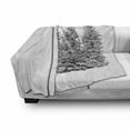 thumbnail image 3 of Snow Soft Flannel Fleece Blanket, Winter Season Layout of Snowy Spruce Trees in a Forest on a Plain Background, Cozy Plush for Indoor and Outdoor Use, 60" x 80", Charcoal Grey Pearl, by Ambesonne, 3 of 6