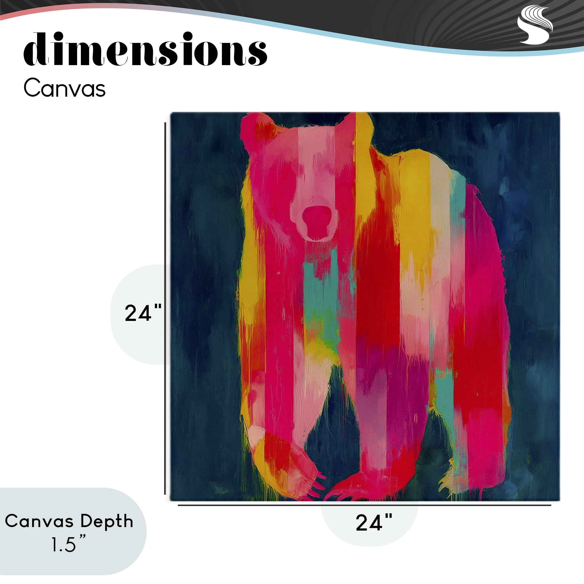 Stupell Industries Pink & Yellow Bear Standing Tall Canvas Wall Art, design by Chromatic Storm Studio