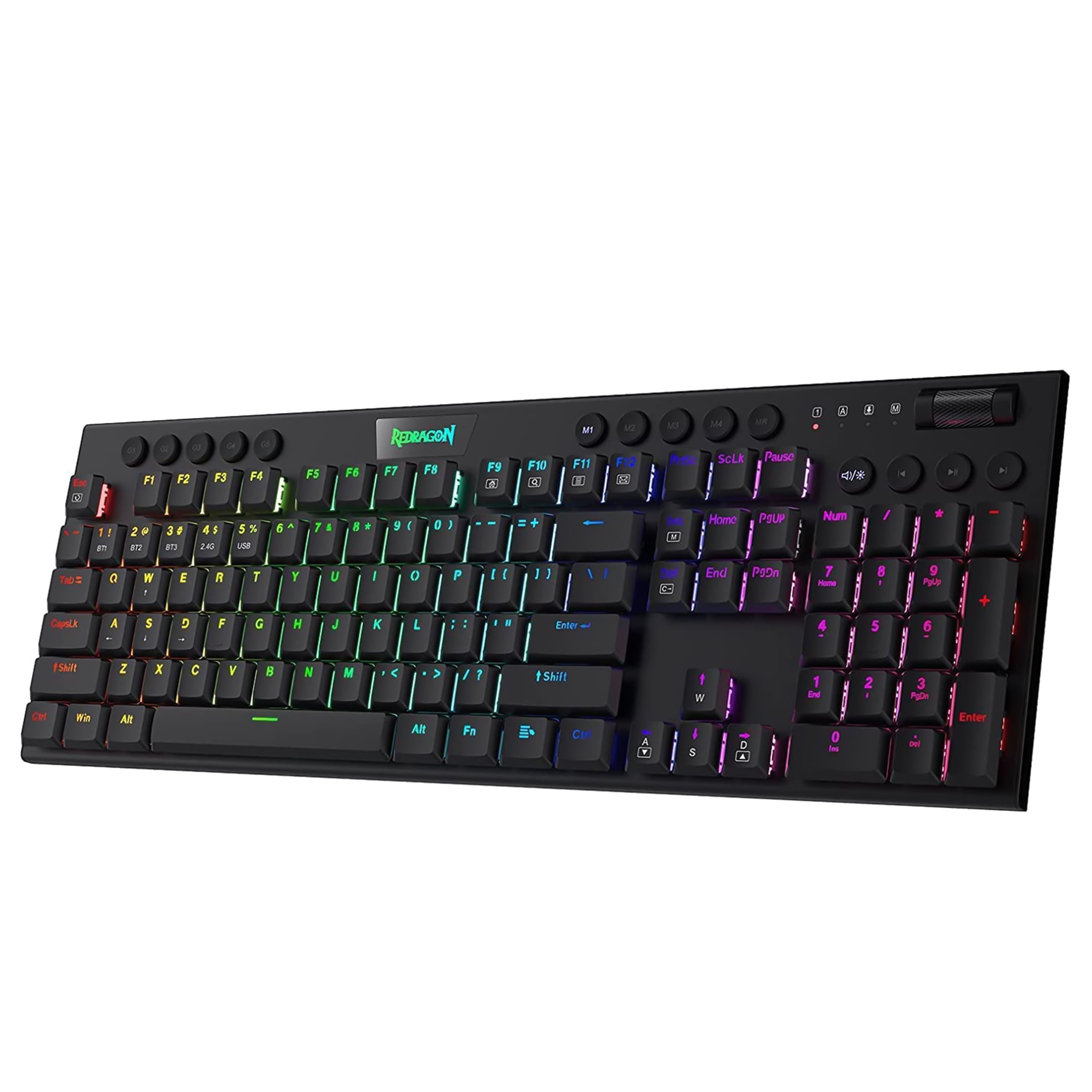 Redragon K618 Horus Wireless RGB Mechanical Keyboard, Bluetooth/2.4Ghz