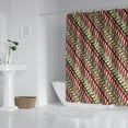 thumbnail image 2 of Red and Green Christmas Striped Pattern Shower Curtain 72"x84" ,Bathroom Decorative Shower Curtains Set with 12 Hooks,Modern Waterproof Washable Shower Curtain, 2 of 6