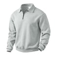 thumbnail image 2 of Domuza Mens Quarter Zip Lapel Collar Pullover Casual Lightweight Fleece Solid Color Comfort Soft Sweatshirt, 2 of 7