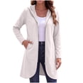 thumbnail image 3 of Chiccall Women's Fleece Lined Longline Zip Up Hoodie Cardigan Drawstring Hood Mid-Length Oversized Long Sleeve Loose Sweat Coat with Side Pockets, 3 of 8