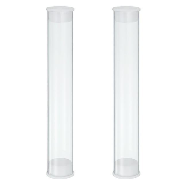 Tubo Rígido Transparente de Plástico Uxcell con Tapas, Longitud de 100mm, 15mmx16mm